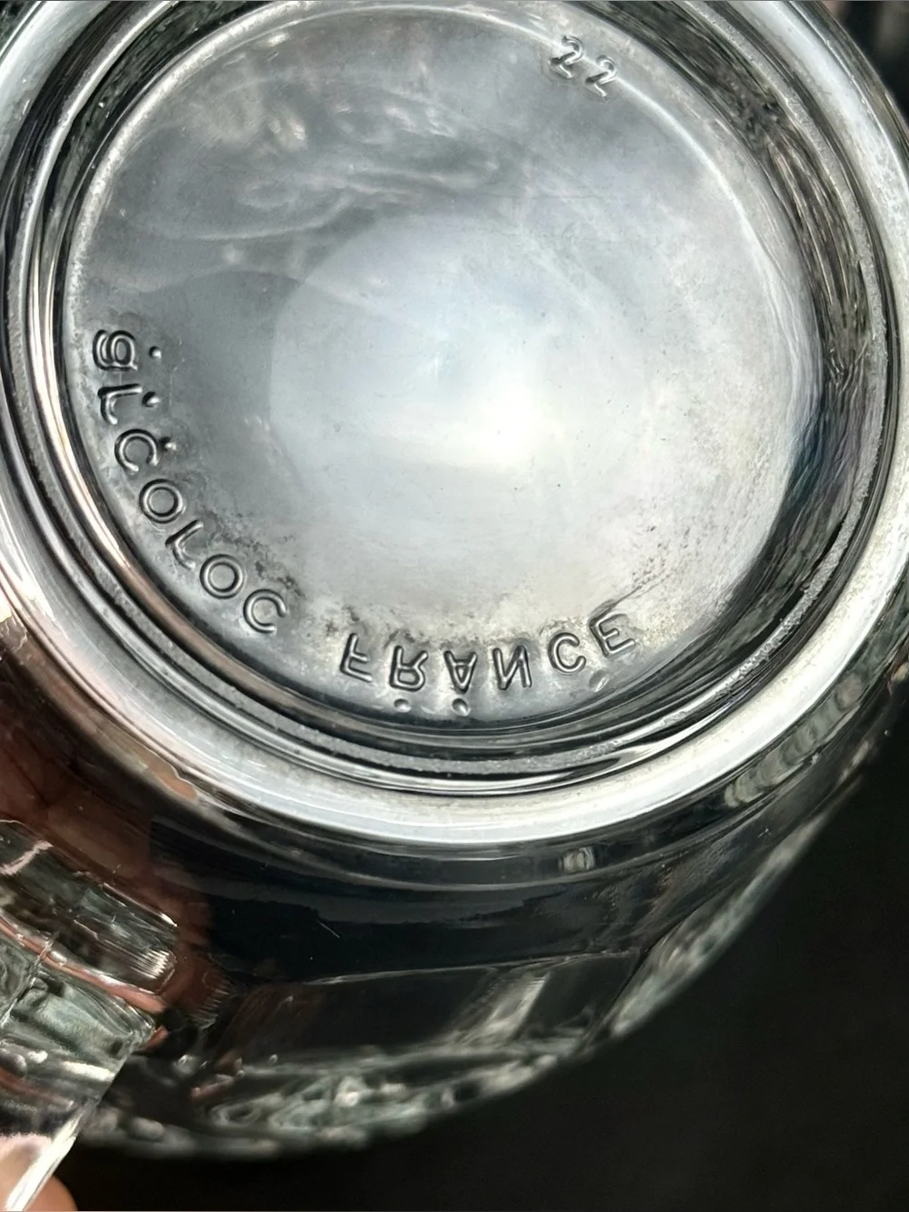 Vintage SET of 4 VINTAGE LUMINARC FRANCE CLEAR GLASS THUMBPRINT BEER MUGS 5